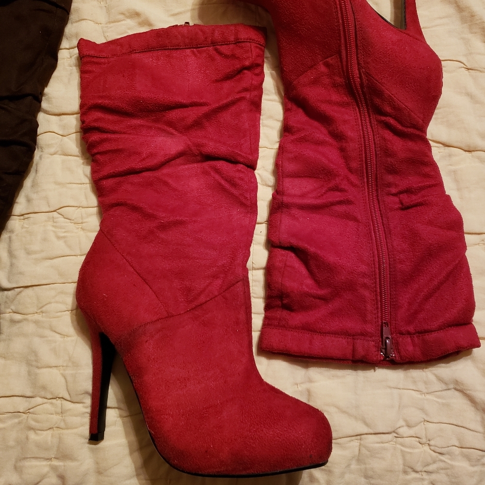 Red Calf Height Boots